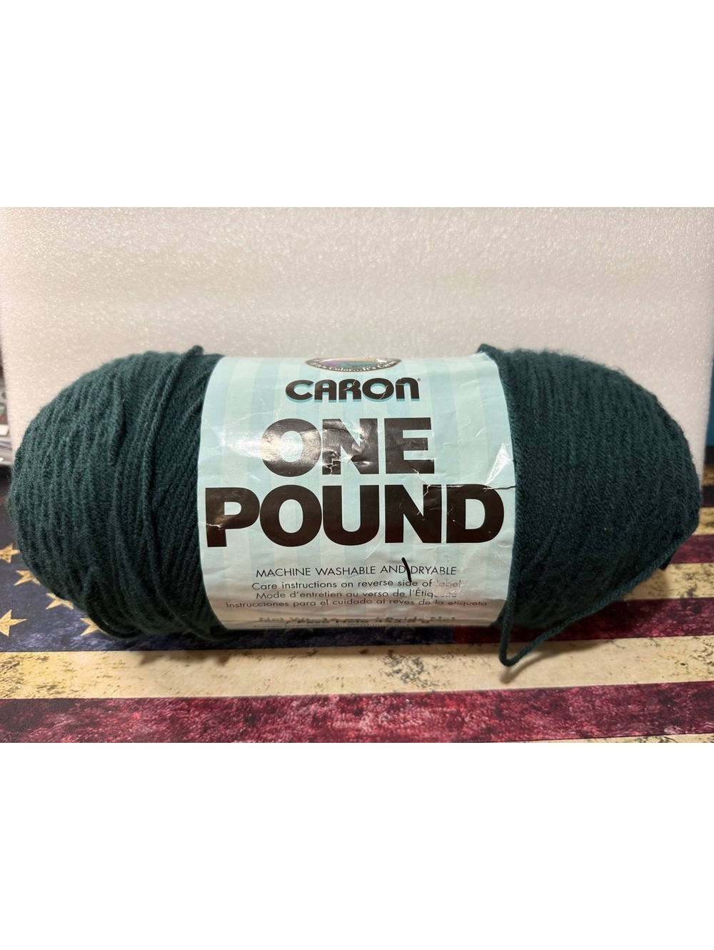 Caron One Pound Yarn Forest Green 534 16 oz 100% Acrylic Made USA